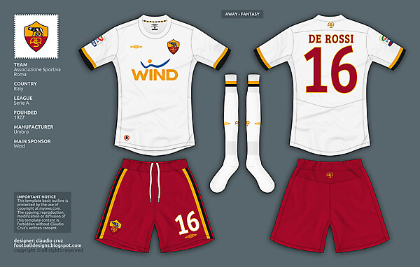 AS Roma - Away Fantasy Kit by Umbro