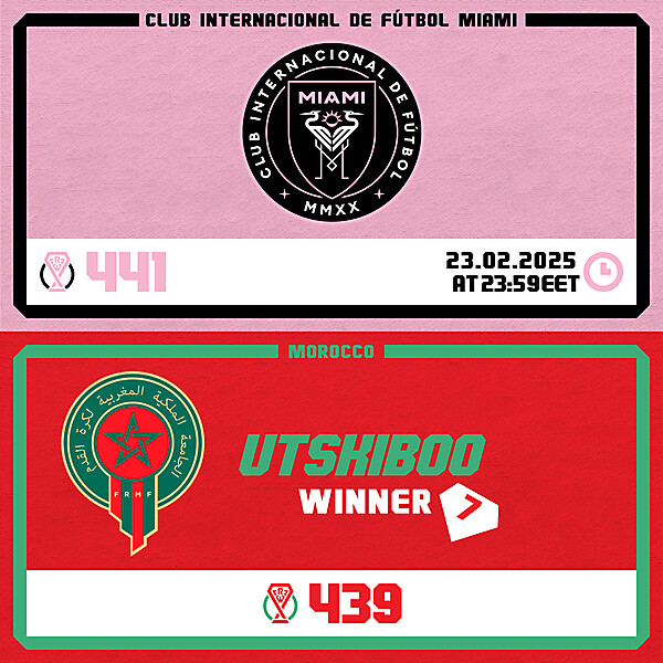 CRCW 441 - ENTRY PHASE - CF INTER MIAMI / CRCW 439 - RESULTS PHASE - MOROCCO
