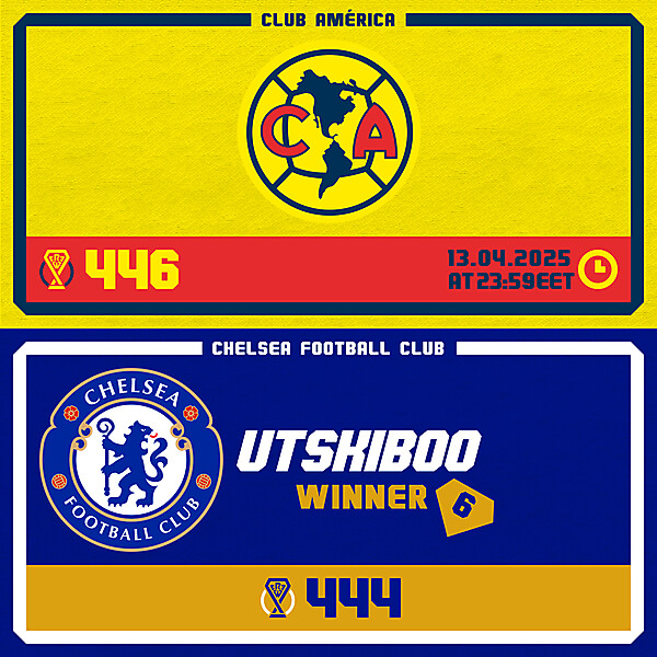 CRCW 446 - ENTRY PHASE - CLUB AMERICA / CRCW 444 - RESULTS PHASE - CHELSEA FC