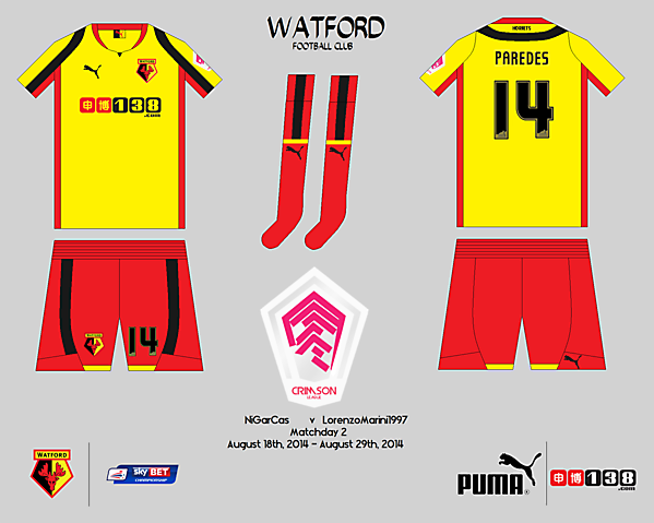 Watford F.C. - Crimson League - Matchday 2