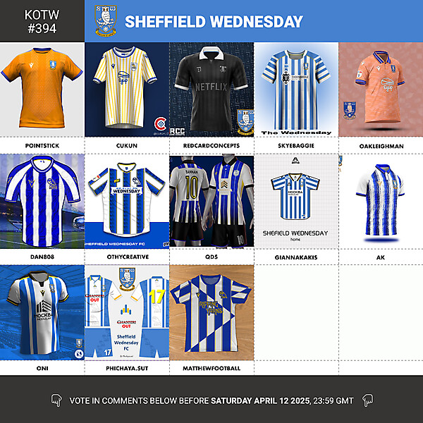 KOTW 394 - VOTING - SHEFFIELD WEDNESDAY