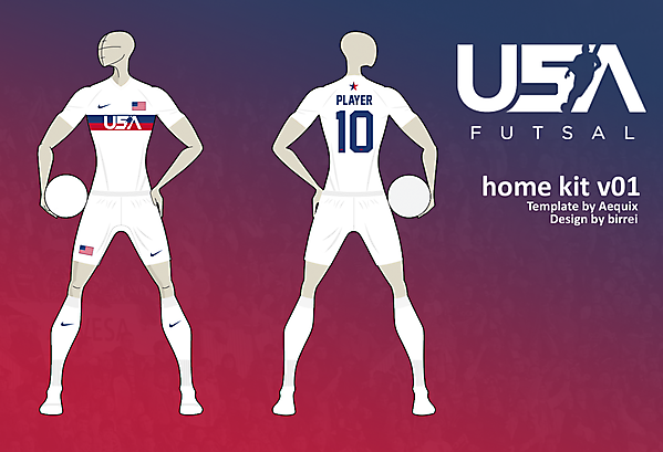 USA Futsal home kit v01