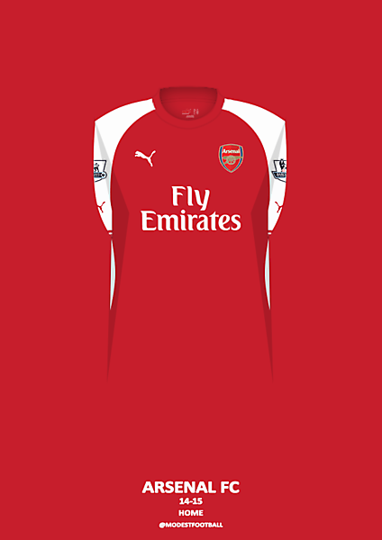 Arsenal home kit 14-15.