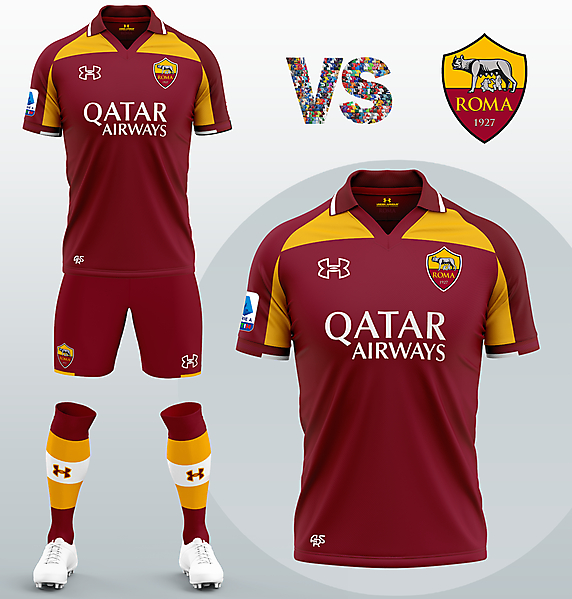 AS Roma Home kit with Under Armour (Concept 2020/21)