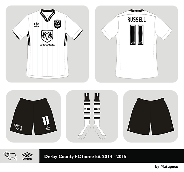 Derby County FC home kit 2014 - 2015