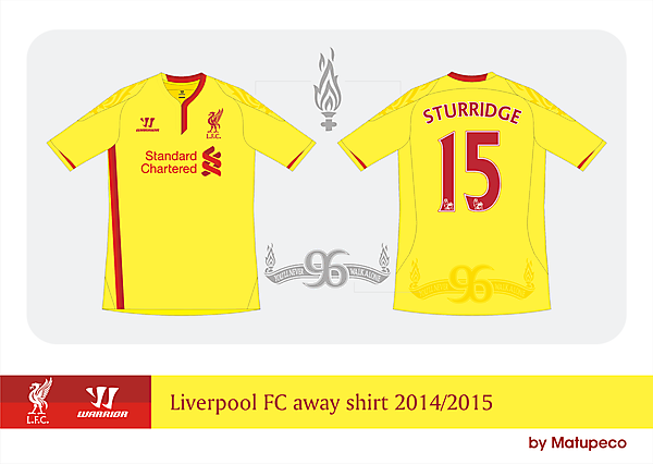 Liverpool Warrior away shirt 2014/2015
