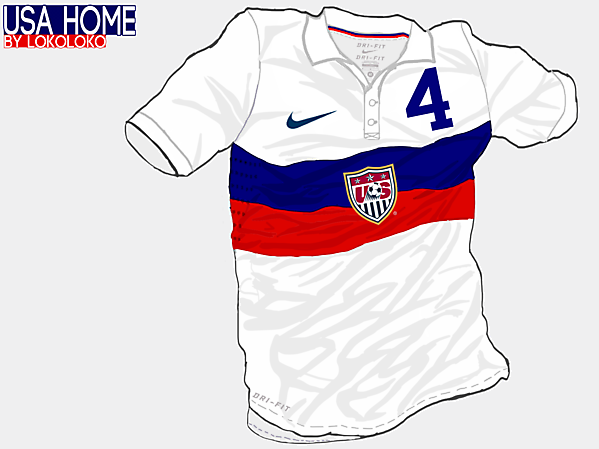 USA Home Shirt (Redo) (WC Brazil 2014)