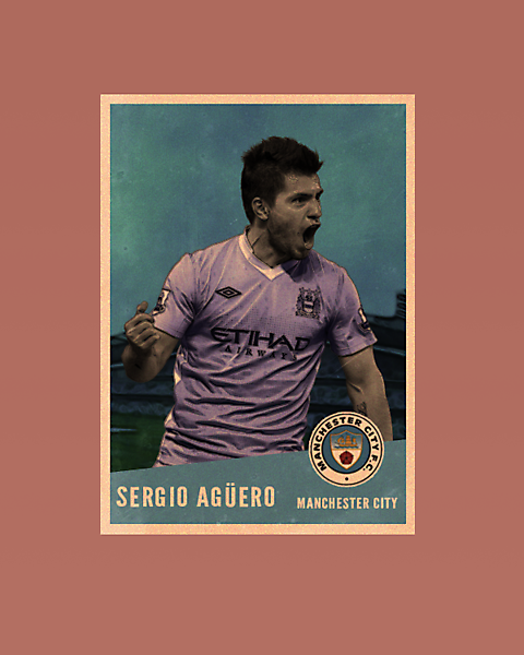 Agüero vintage style card