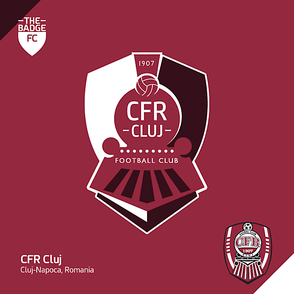 CFR Cluj Badge Redesign Concept by @thebadgefc - CRCW 210
