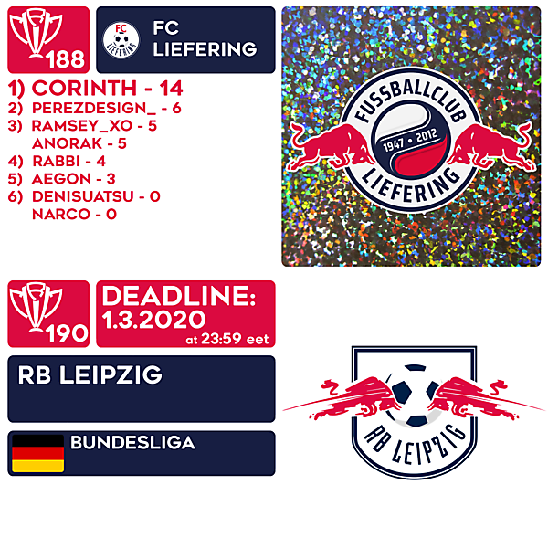 CRCW 188 RESULTS - FC LIEFERING  |  CRCW 190 - RB LEIPZIG