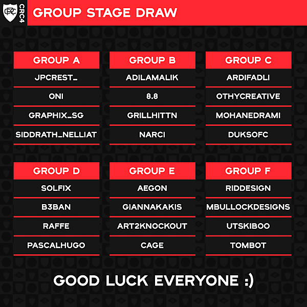 CRC 4 - Group Stage Draw