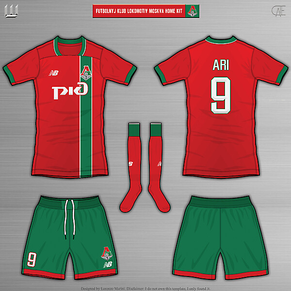 Futbol'nyj Klub Lokomotiv Moskva Home Kit - by LorenzoMarini1997/CATE