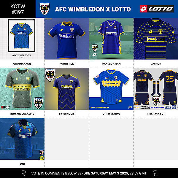KOTW 397 - VOTING - AFC WIMBLEDON X LOTTO
