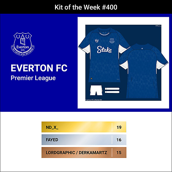 KOTW 400 - RESULTS - EVERTON FC