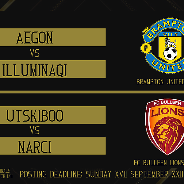 Quarter-Finals Part I - Matches 1 & 2