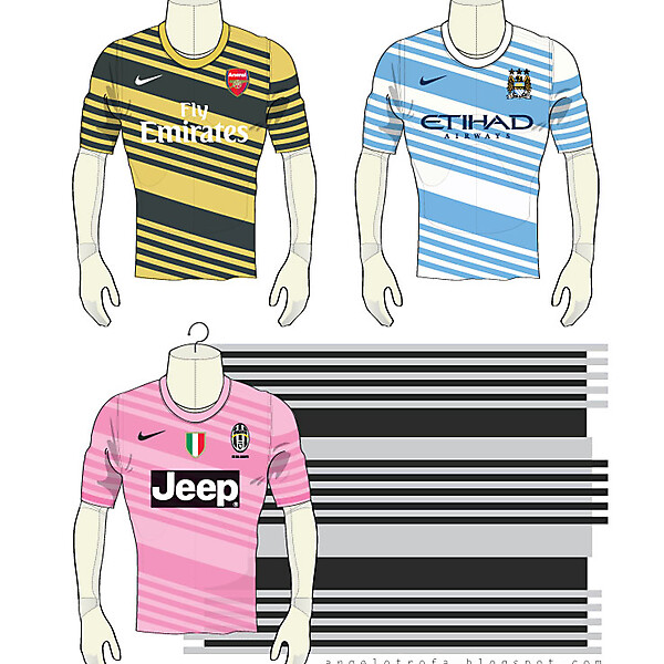 Arsenal - Man City - Juventus Nike 2014 Away shirts
