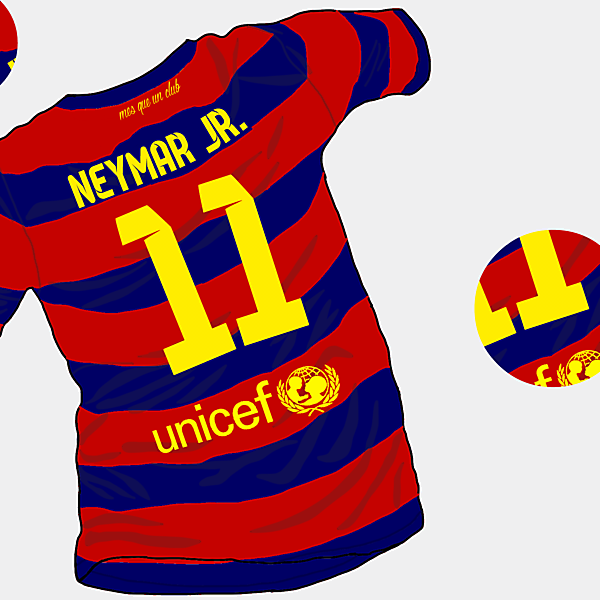 FC Barcelona 15-16 Home Shirt (Back) 