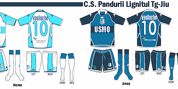 Kappa 2008-09 Pandurii Tg-Jiu Kit ( Romanian League 1 )