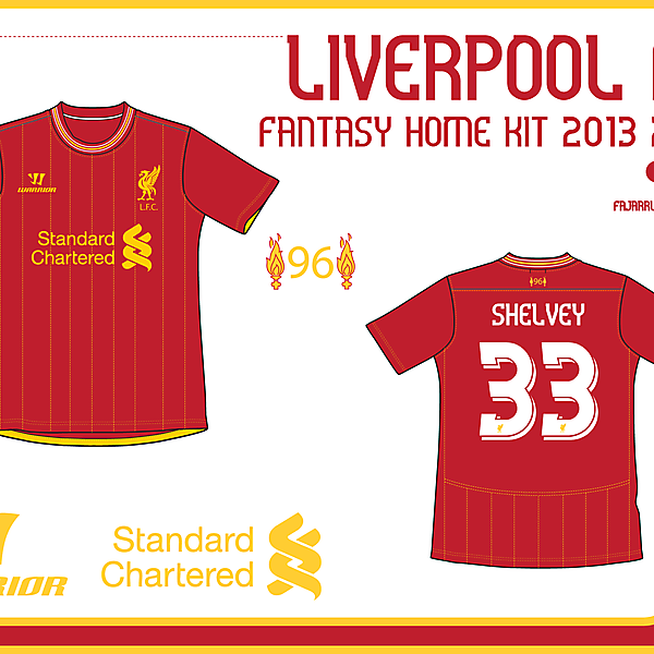 LIVERPOOL FC FANTASY HOME KIT 2013/14