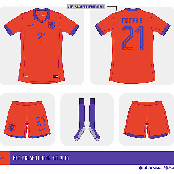 Netherlands Euro home shirt 2016 // Prediction //