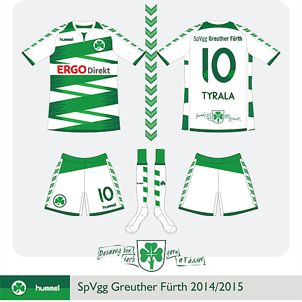 SpVgg Greuther Fürth Home kit by Hummel 2014/2015