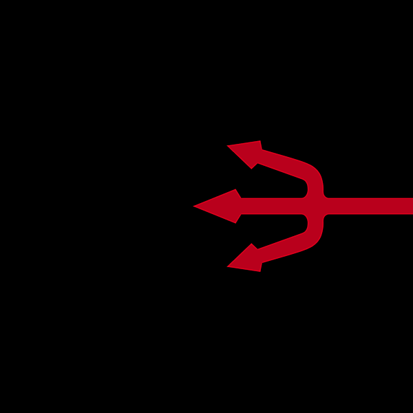 Belgium Red Devil trident logo .